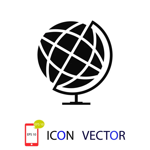 Icono Del Globo Vector Mejor Icono Plano Eps — Vector de stock