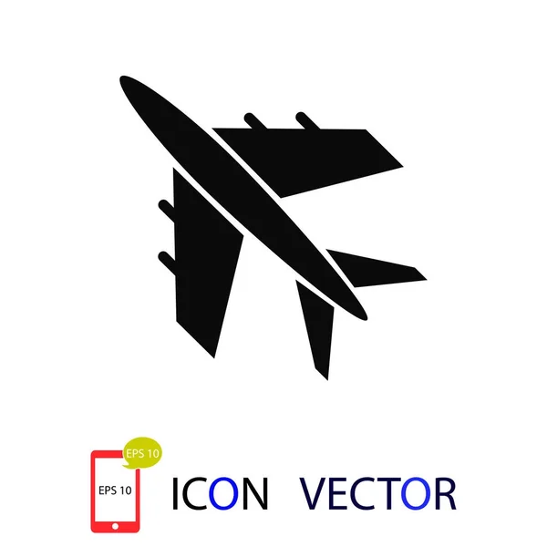 Иконка Плоскости Вектор Лучший Плоский Значок Eps — стоковый вектор