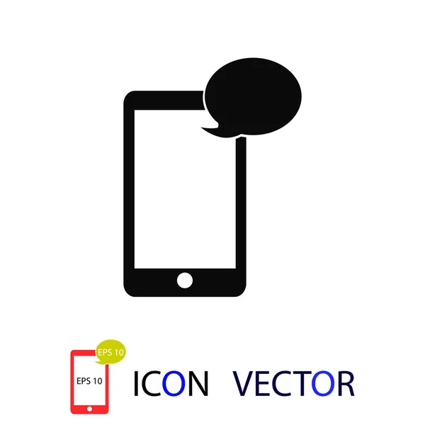 Teléfono Móvil Sms Icono Vector Mejor Icono Plano Eps — Vector de stock