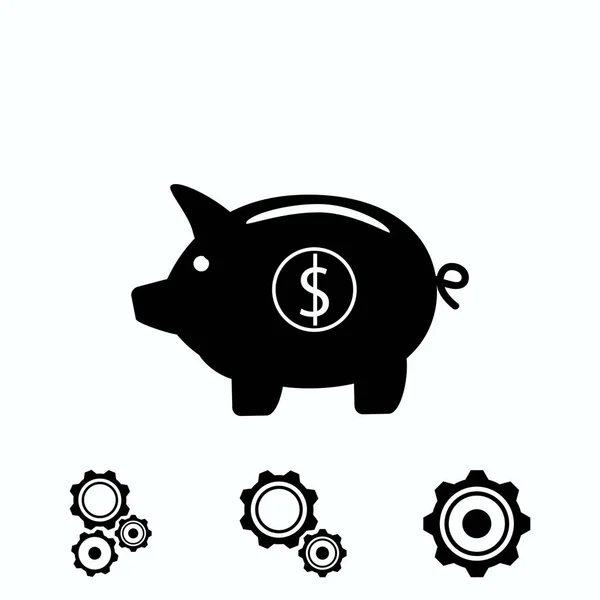 Piggy Bank Menabung Ikon Uang Ikon Flat Terbaik Vektor Eps Stok Vektor Bebas Royalti