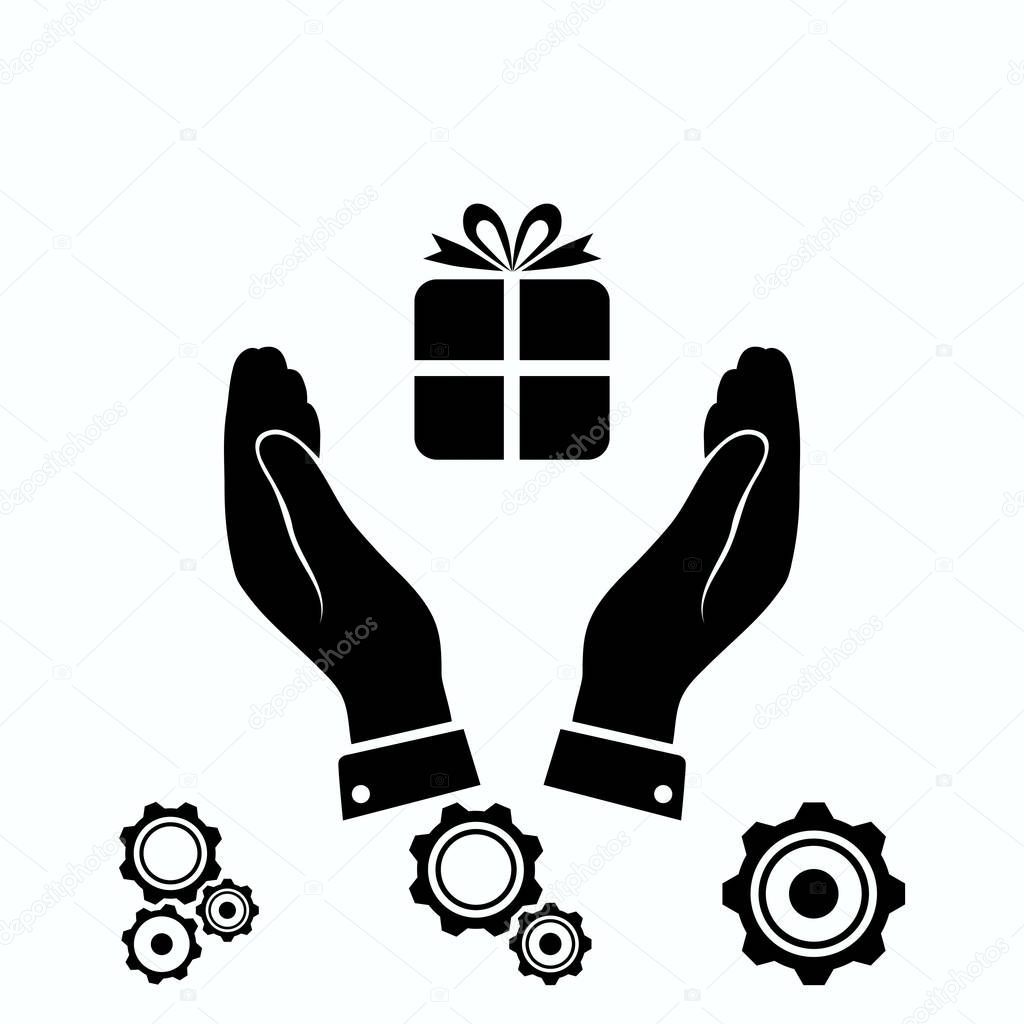 Pictograph of gift icon, vector best flat icon, EPS