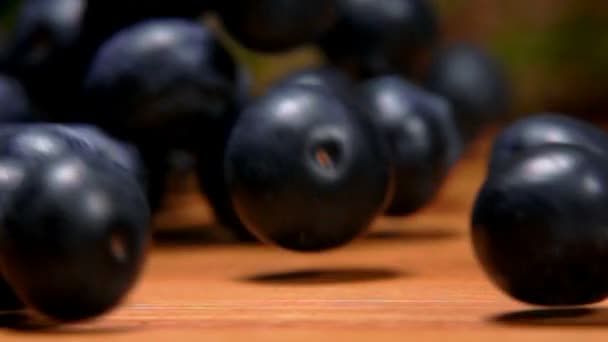 蓝莓是从篮子里倒出 — 图库视频影像