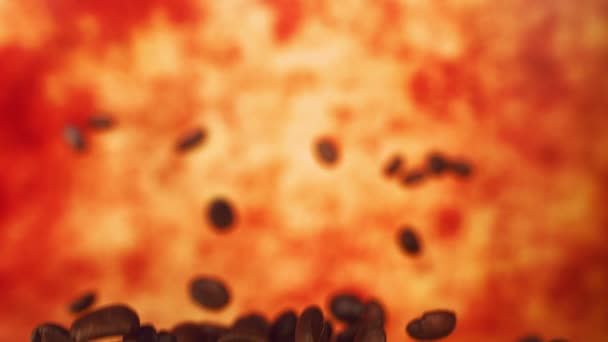 Coffee beans are flying in the air — Stock Video