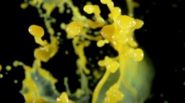 Portakal suyu Close-Up fotoğraf makinesine uçar