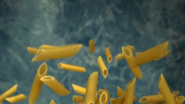 pâtes penne voler dans l'air 