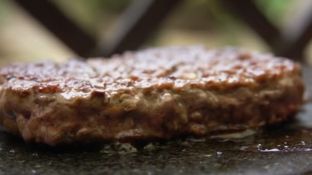 Hamburger Costolette Grigliate alla griglia — Video Stock