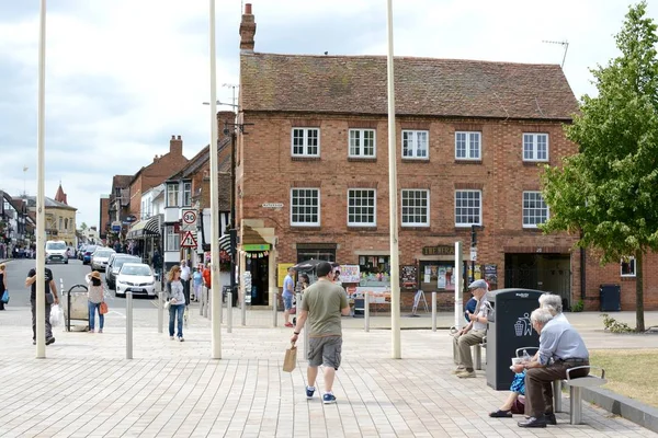 Stratford Avon Июля 2017 Года Busy Touristic Street Stratford Avon — стоковое фото