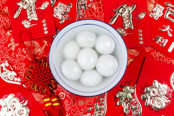 Çince Lantern Festivali gıda, ang pow veya kırmızı paket ve altın ing