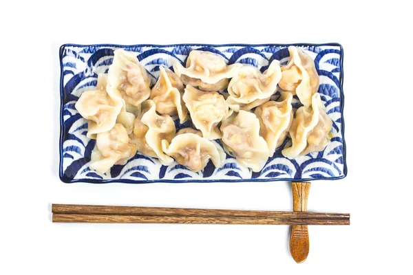 Albóndigas asiáticas en tazón, palillos, albóndigas chinas para el dinne — Foto de Stock