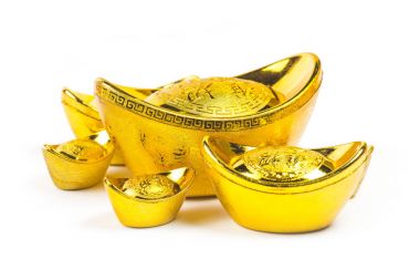 Çin yeni yılı süsleme. Ben Çin Altın külçe bezemeleri