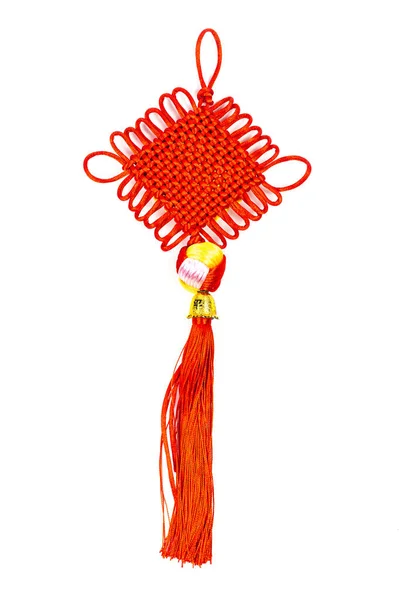 Chinese Lucky Knot Isolated on White. — Stock Photo, Image