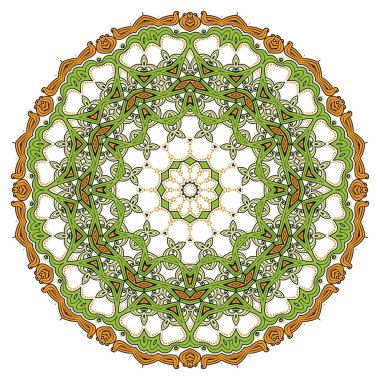 Çiçek mandalalar. Vintage dekoratif öğeler. Oryantal desen Islam, Arapça, Hint, Türk, pakistan, Çin, Osmanlı motifleri tarzında. Vektör çizim.