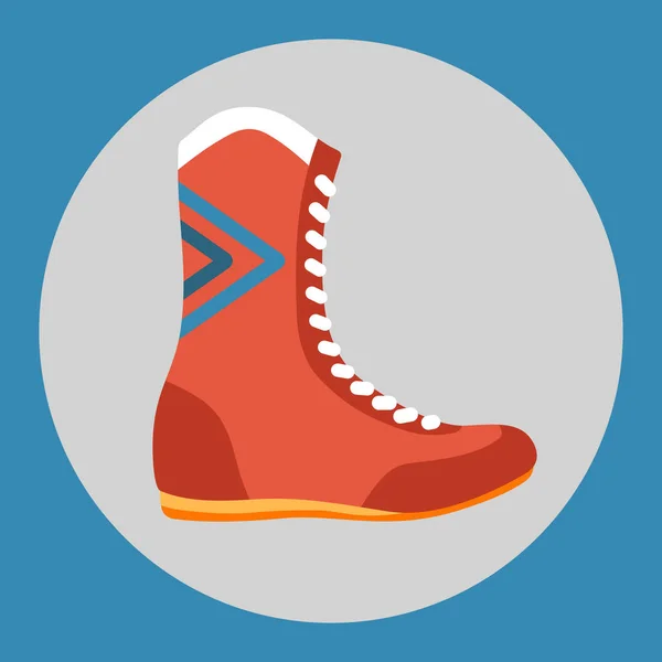 Bottes de boxe icône. Chaussures de boxe rouges sur fond bleu. Équipement de sport. Illustration vectorielle . — Image vectorielle
