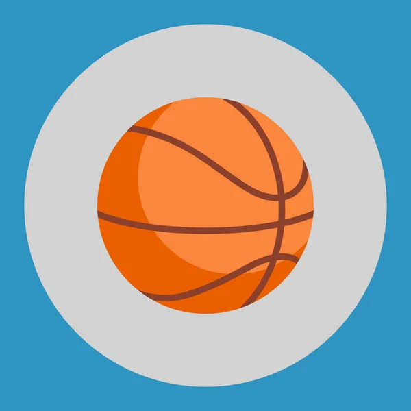농구 공 아이콘입니다. 파란색 바탕에 화려한 농구 공입니다. 스포츠 장비입니다. 벡터 일러스트 레이 션. — 스톡 벡터