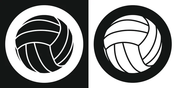 Volejbalové míče ikona. Silueta volejbalový míč na černé a bílé pozadí. Sportovní vybavení. Vektorové ilustrace. — Stockový vektor