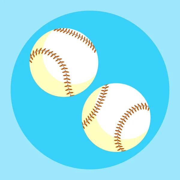 Baseball ball icon. Colorful baseball ball on a blue background. Sports Equipment. Vector Illustration.