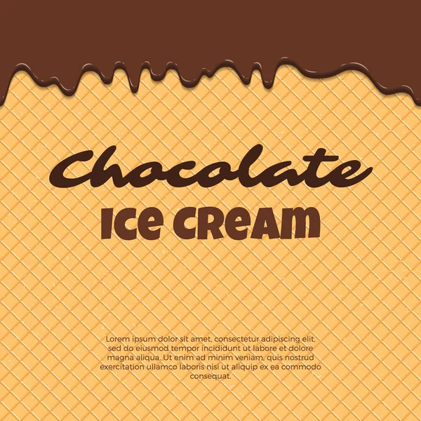 Dikişsiz desen gözleme doku buzlanma dondurma damlama erir. Parlak çikolatalı vanilyalı krem çıtır koni çizgiler. Karikatür resmi web, reklam, afiş, kartvizit için. Vektör çizim.