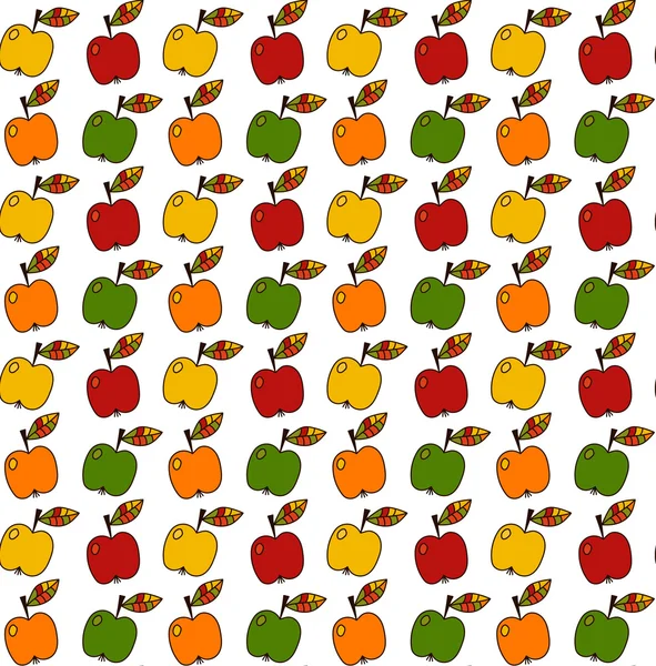 Ręcznie rysowane apple wektor wzór — Wektor stockowy