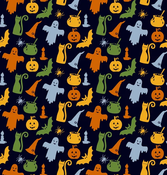 Patrón vectorial inconsútil Halloween — Vector de stock