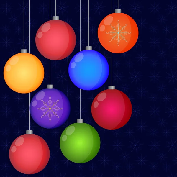 Año nuevo bolas de Navidad decoración — Vector de stock
