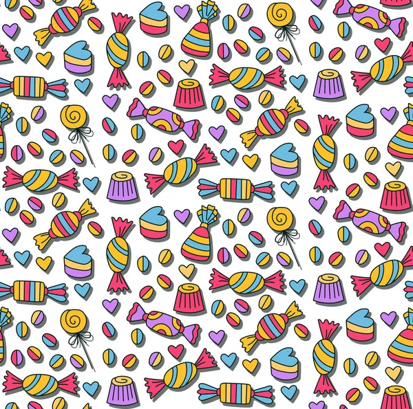 キャンディ ショップ甘いかわいいシームレス パターン — ストックベクタ