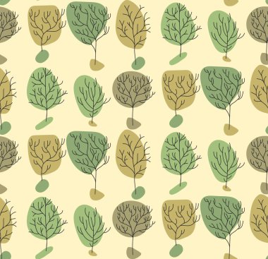 Ağaçlar sorunsuz vektör desen