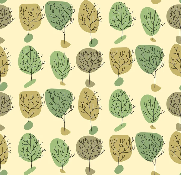 Trees seamless vector pattern — Stock Vector