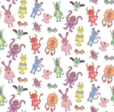 Farklı canavar karalamalar desen