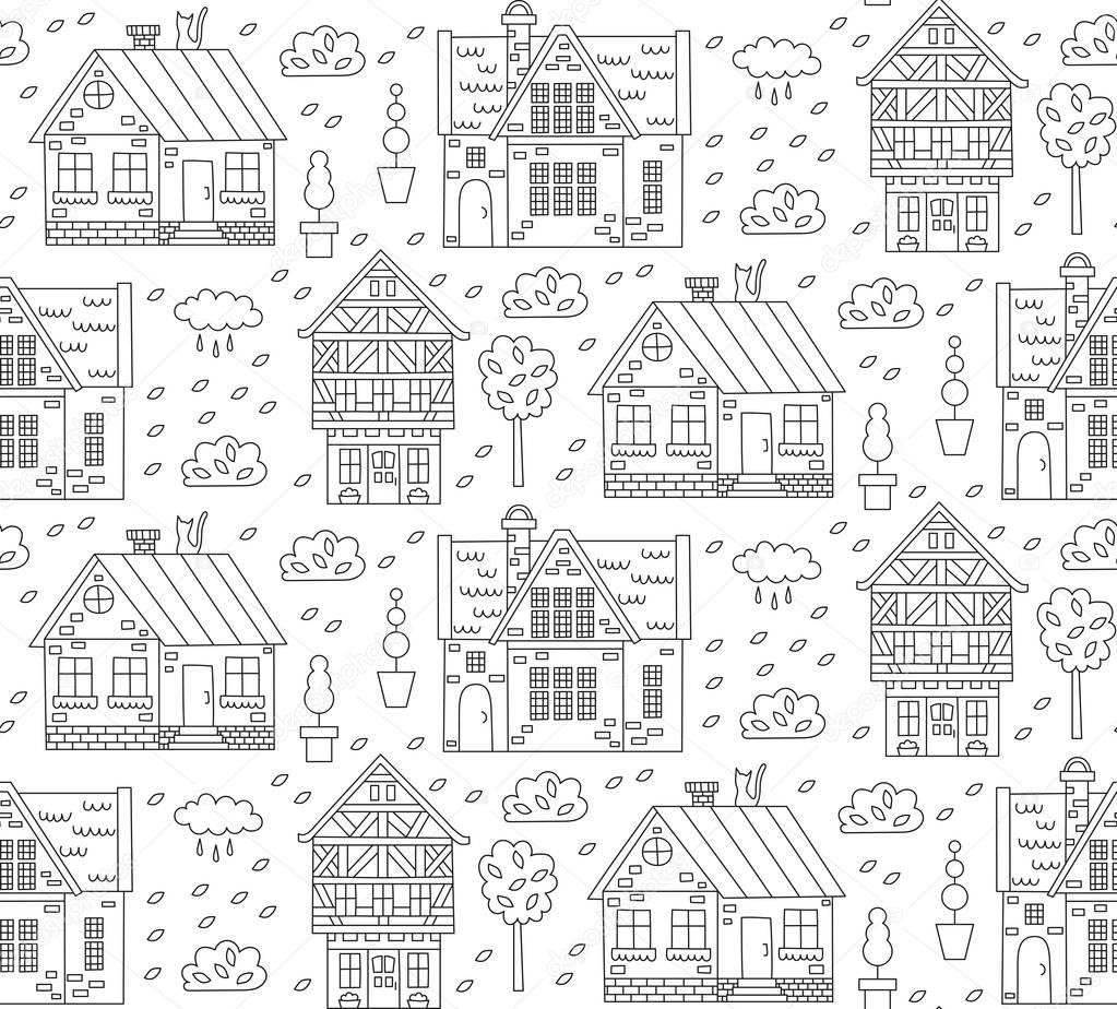Cute houses pattern