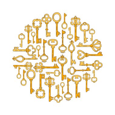 Vintage anahtarları desen