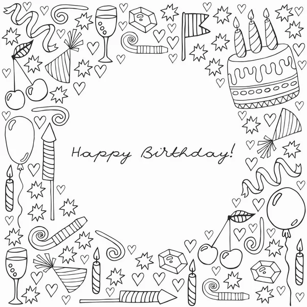 Happy birthday greeting card — Stock Vector