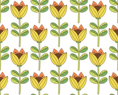 Doodle çiçek seamless modeli