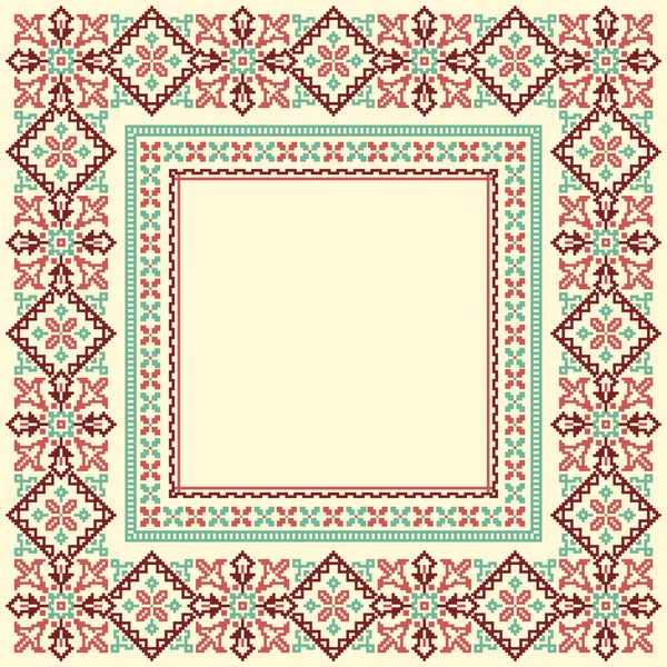 Cross-stitch ornamental  border — Stock Vector