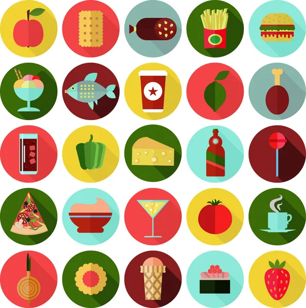Uppsättning ikoner för livsmedel — Stock vektor