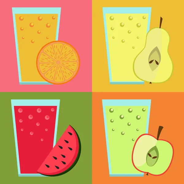 Набір фруктових напоїв — стоковий вектор