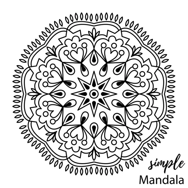 Mandala ilustración para colorear libro — Archivo Imágenes Vectoriales