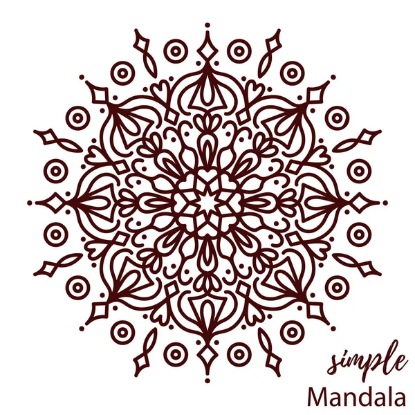 Mandala sederhana elegan doodle abstrak - Stok Vektor