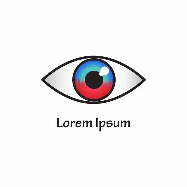Design de logotipo de olho azul e rosa . — Vetor de Stock