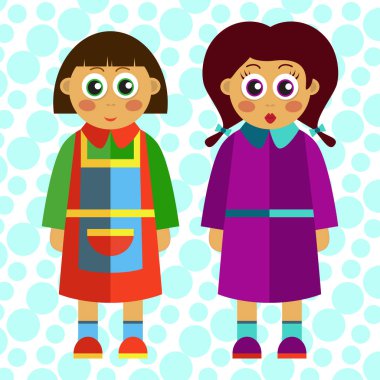 Kızlar düz simgesi