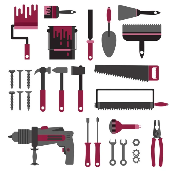 Haus Reparatur Werkzeuge Set — Stockvektor