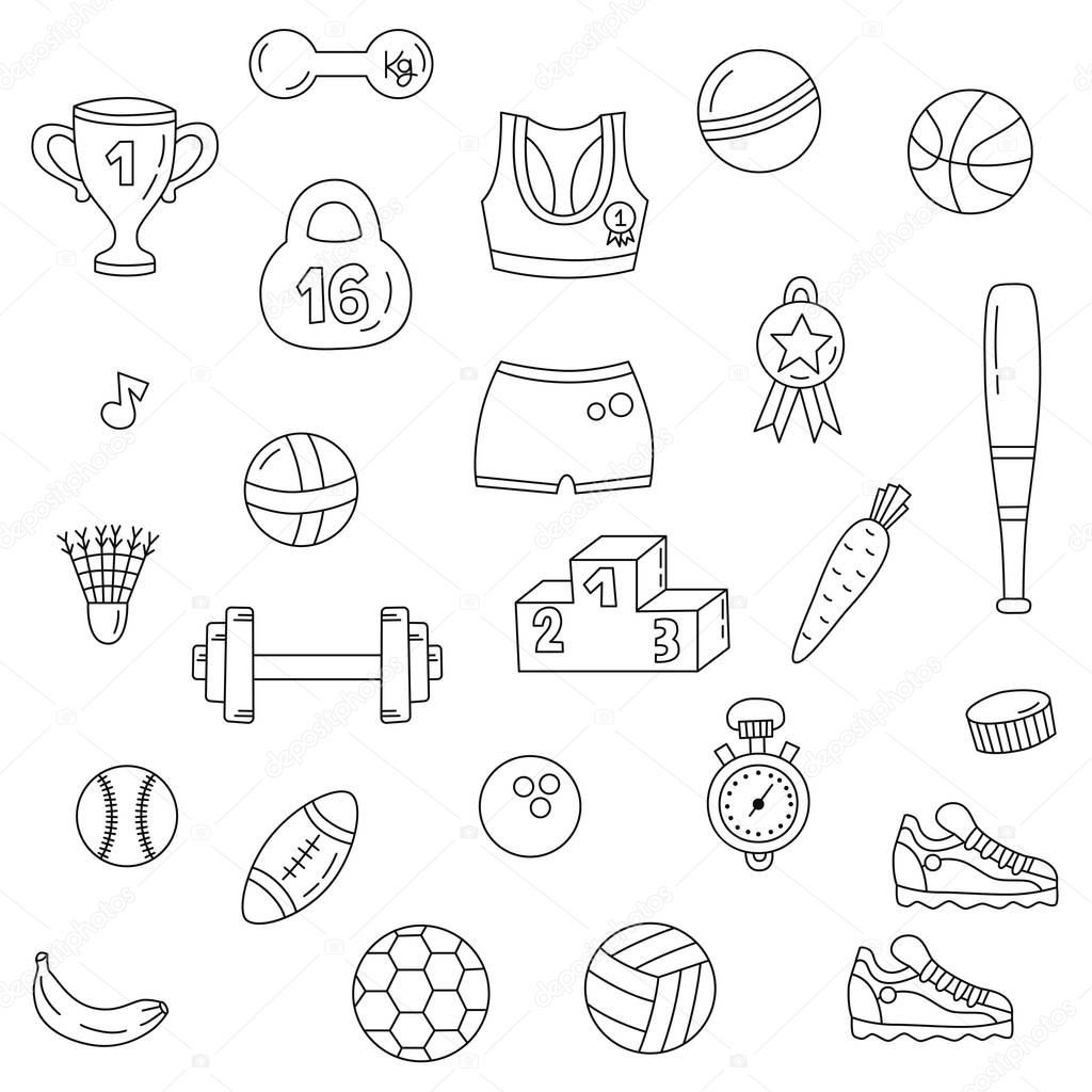 Sport doodle icons