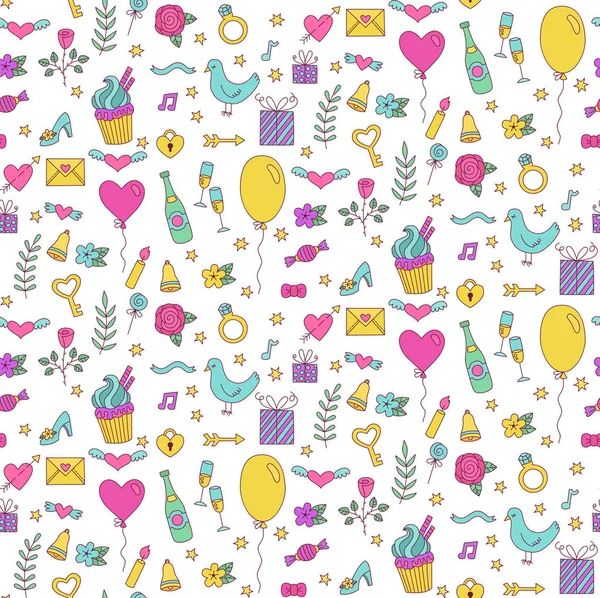 Düğün sorunsuz vektör desen doodles