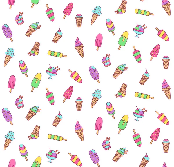冰淇凌无缝模式 — 图库矢量图片