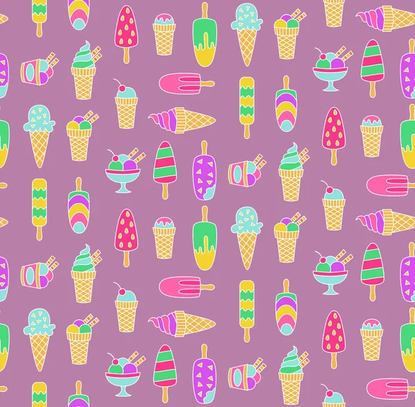 Helado patrón sin costura — Vector de stock