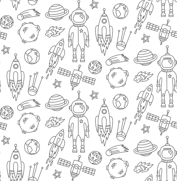 Space theme pattern — Stock Vector