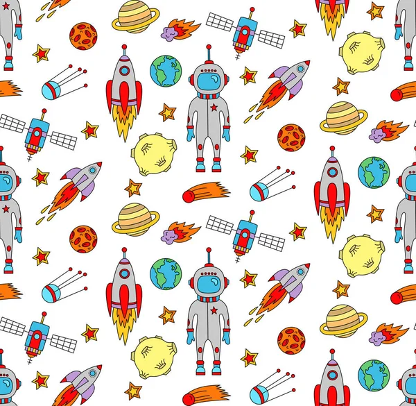 Space theme pattern — Stock Vector