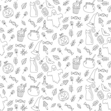 Cadılar Bayramı korkutucu karalamalar sorunsuz vektör desen