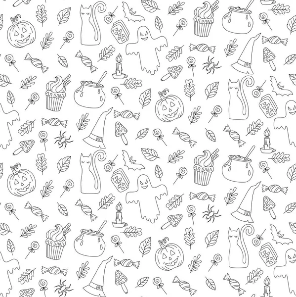 Cadılar Bayramı korkutucu karalamalar sorunsuz vektör desen