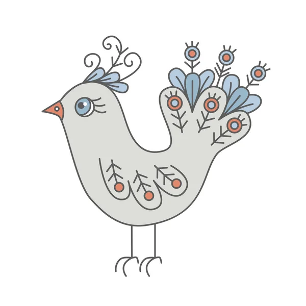 Bunte niedliche Doodle Vogel — Stockvektor