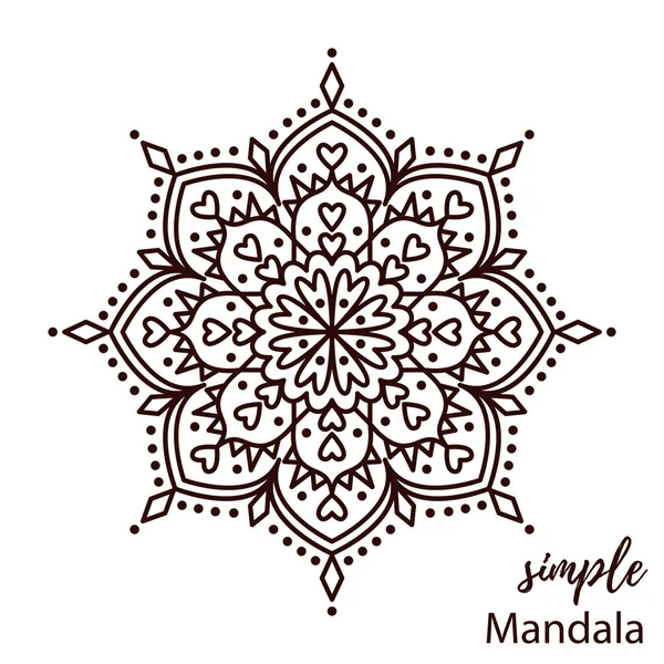 Mandala sederhana yang elegan abstrak - Stok Vektor